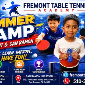 Summer Ping Pong Camps at Fremont Table Tennis Academy in Fremont and San Ramon