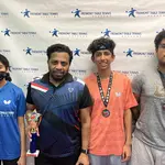 Top 4 in Under 1300 (left to right): Mihika (2nd), Ravi (1st), Vihan (3rd), Raj (3rd)