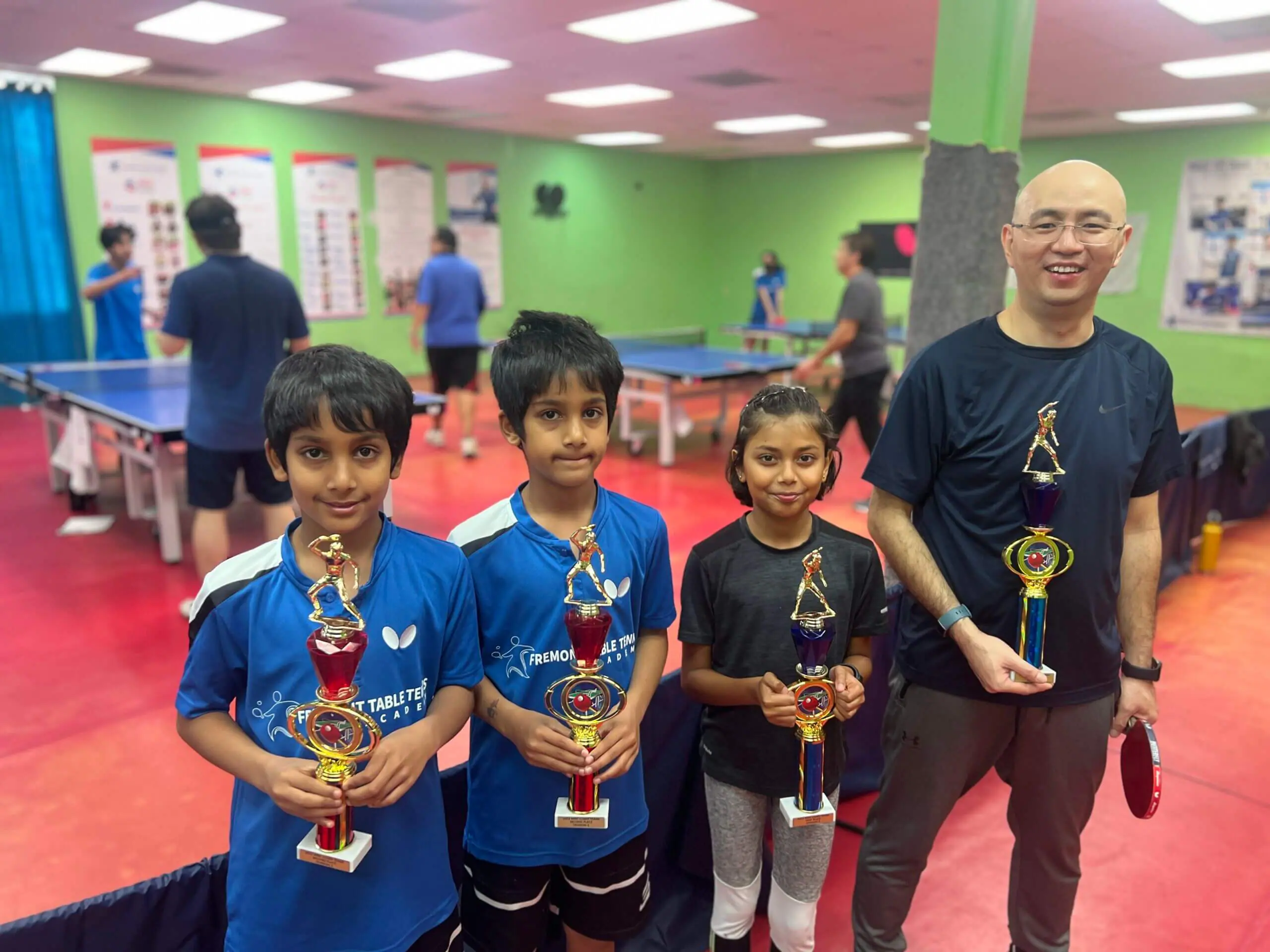 Top 2 in Division 2 (left to right): Twin Trouble-Om Jadhav, Jai Jadhav, The Dragons-Ria Chatterjee, Myo Thein
