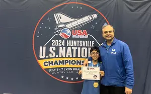 Golden Boy Akhil with Happy Coach Shashin!