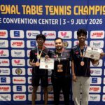 Raghav Bikkina and Siddanth Gogikari with coach and bronze medals