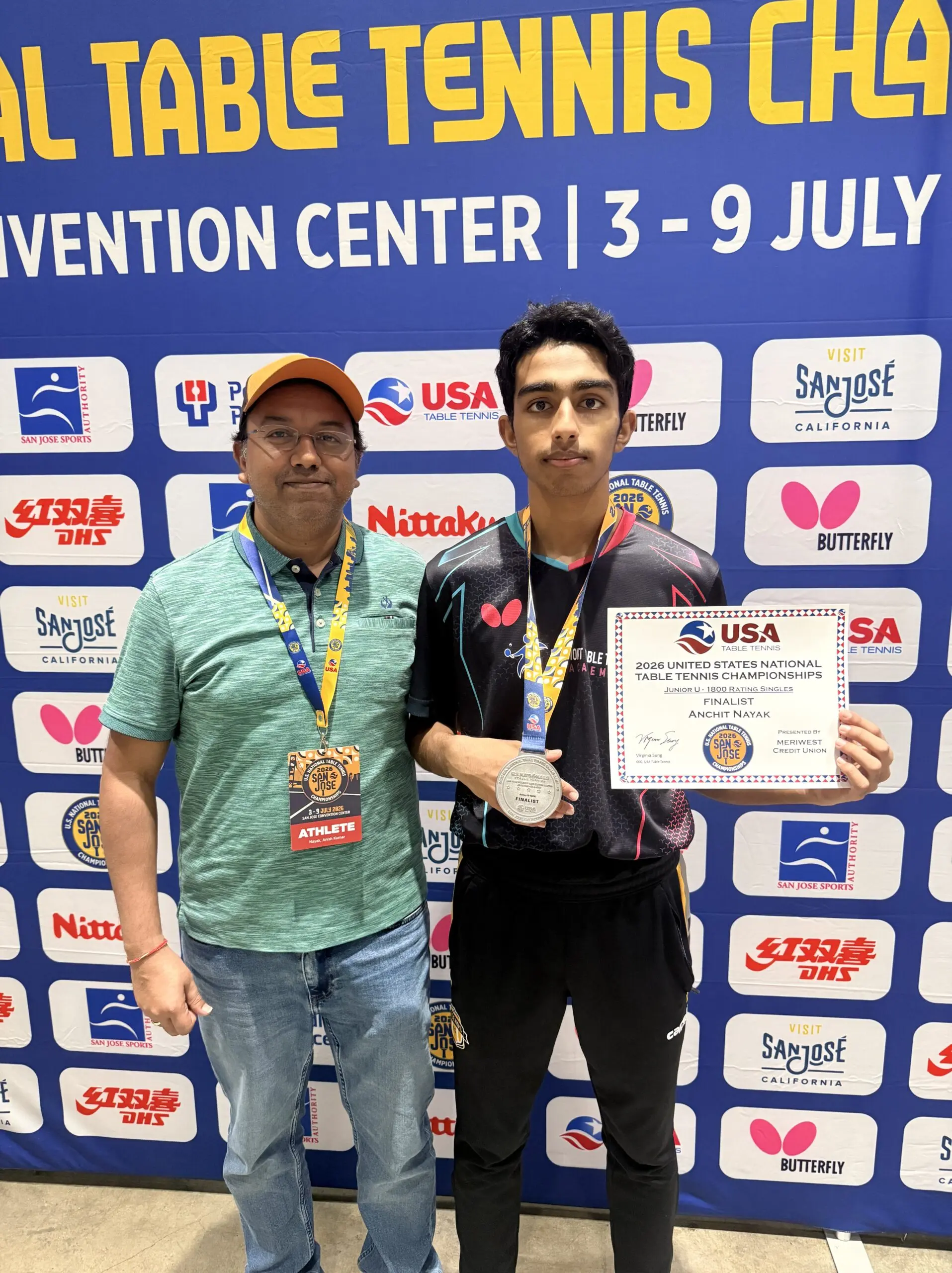 Anchit Nayak with his silver and proud father Anish